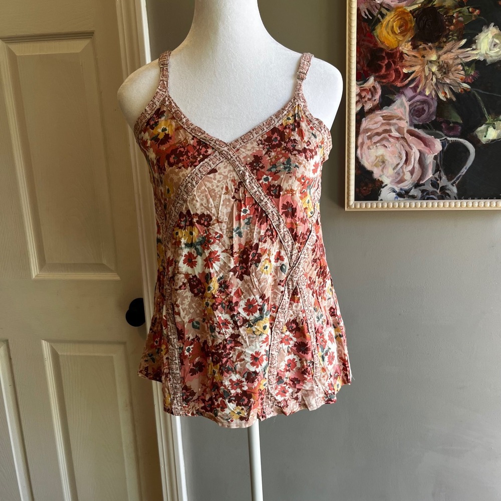 NWT Babydoll Tank Top Size‎ XS Women's Floral Sleeveless Y2K Romantic Whimsical